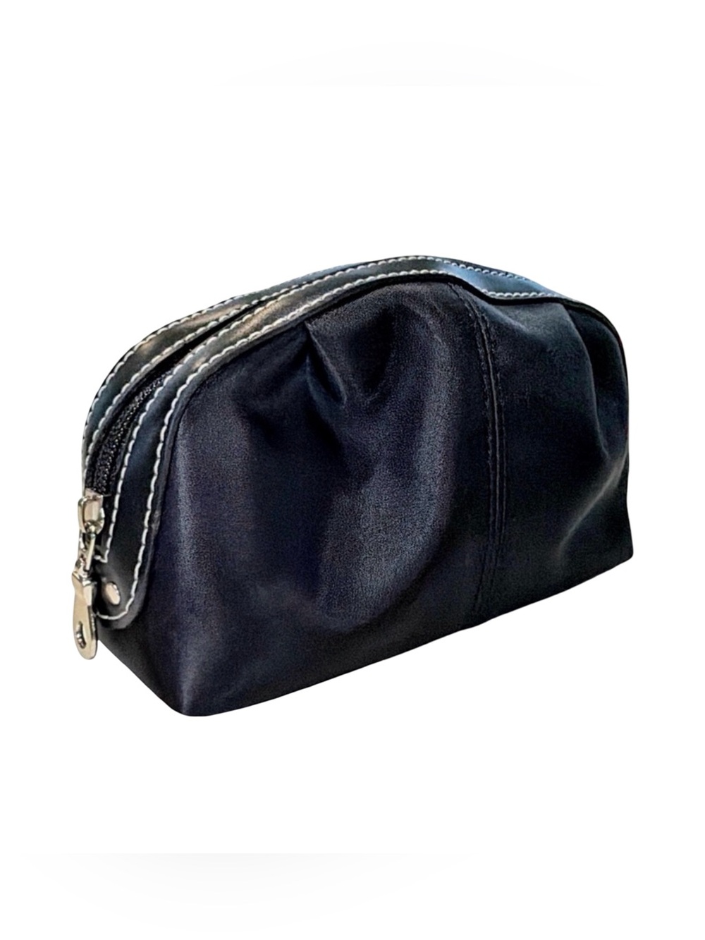 Estee Lauder Black Faux Leather Cosmetic Case | Travel Makeup Pouch Zip | NWOT